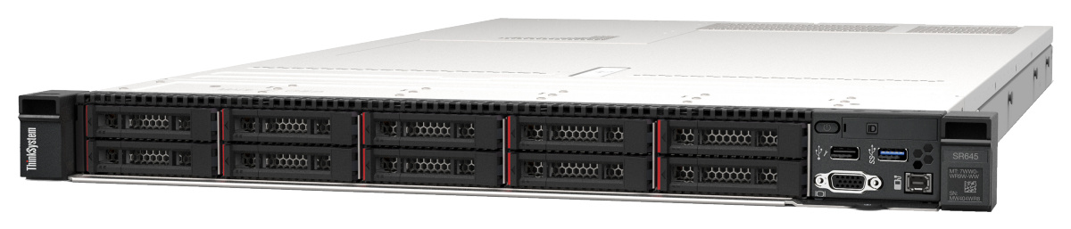 Image of Lenovo ThinkSystem SR645 server Rack (1U) AMD EPYC 7302 3 GHz 32 GB DDR4-SDRAM 750 W