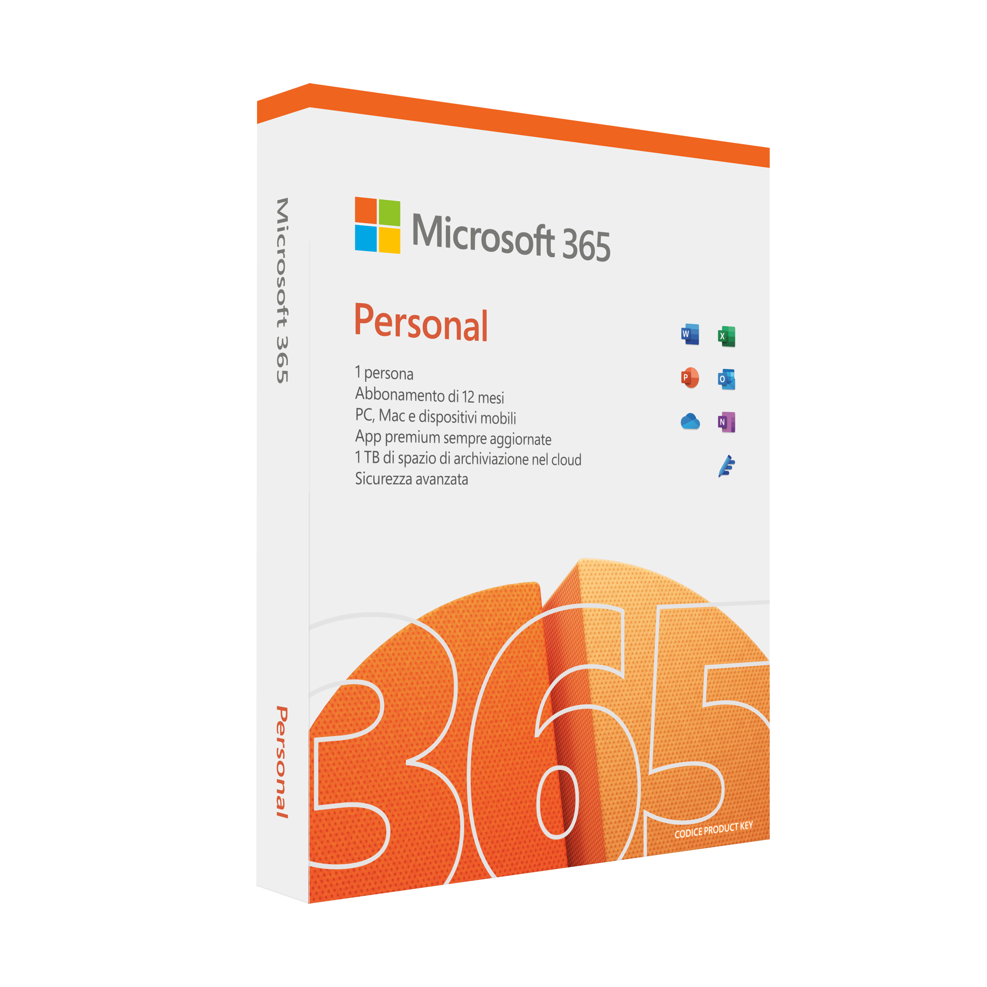 Image of Microsoft 365 Personal, per 1 persona, 1 abbonamento annuale, PC/Mac/iOS/Android, scatola