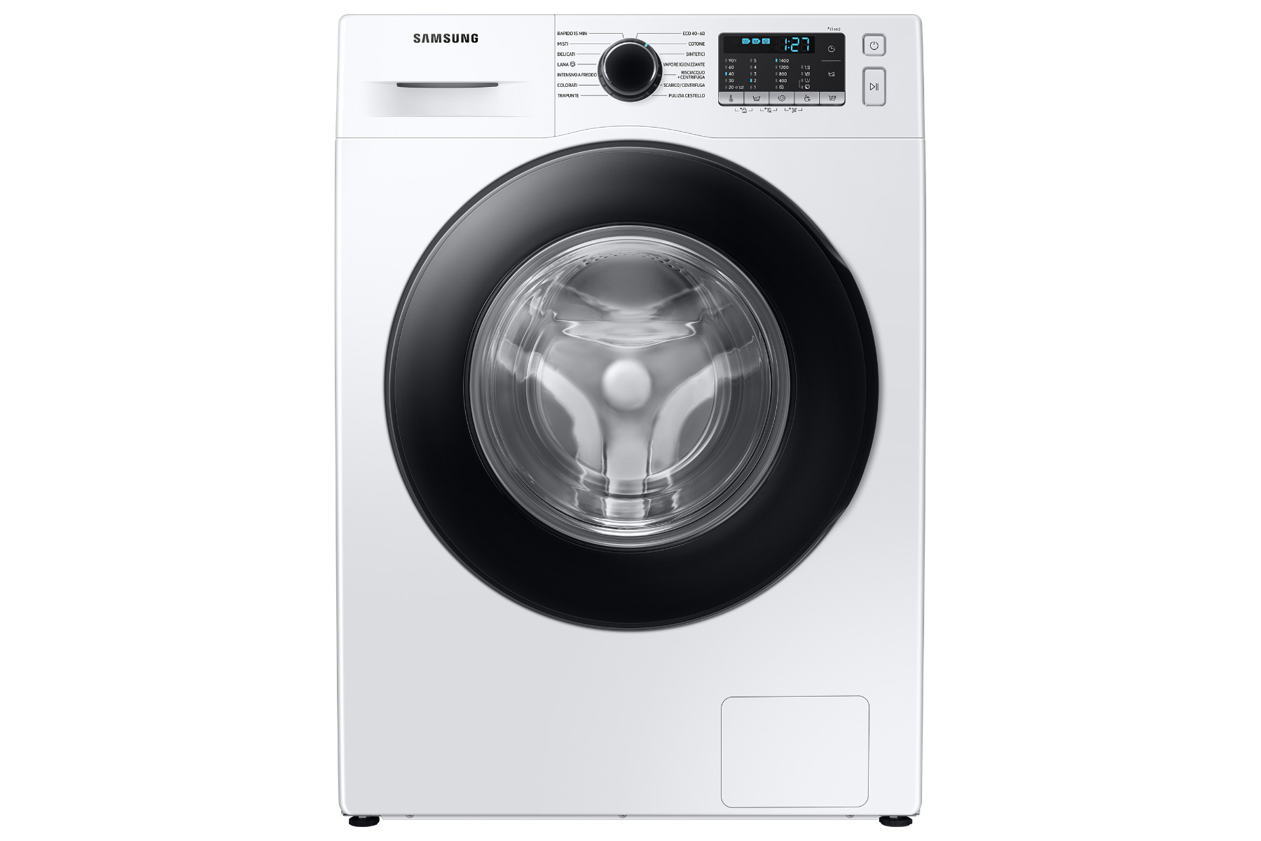 Image of Samsung WW11BGA046ATET lavatrice a caricamento frontale Crystal Clean™ 11 kg Classe A 1400 giri/min, Porta nera + Panel D. Silver