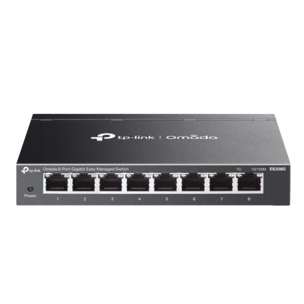 TP-Link Omada ES208G Switch di Rete Gestito 8 Porte Gigabit Ethernet Nero Cloud-image