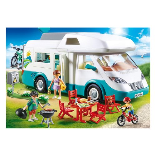 Image of Costruzioni Playmobil 70088 CAMPING Camper con Famiglia