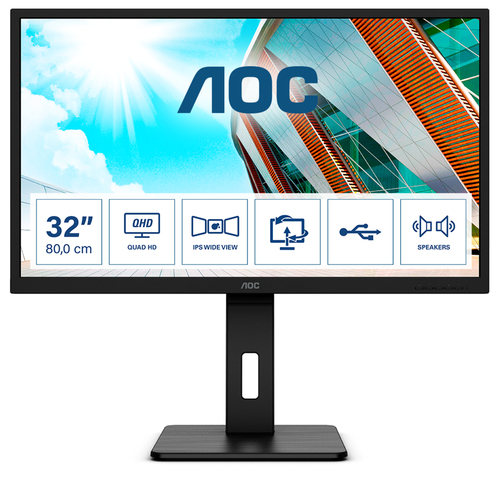Image of AOC Pro-line Q32P2 monitor piatto per PC 80 cm (31.5) 2560 x 1440 Pixel 2K Ultra HD LED Nero