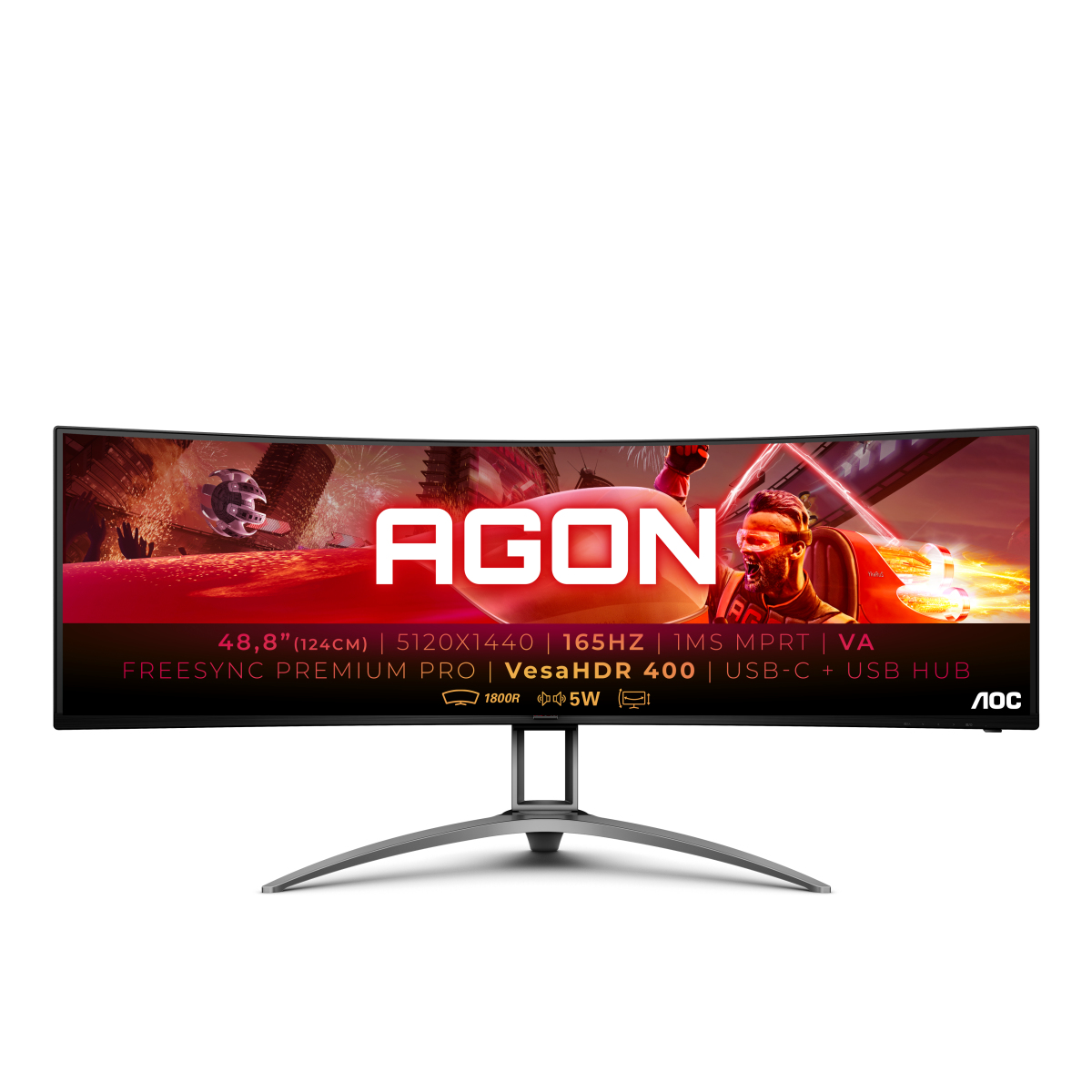 Image of AOC B2 AG493UCX2 Monitor PC 124 cm (48.8") 5120 x 1440 Pixel Quad HD LED Nero