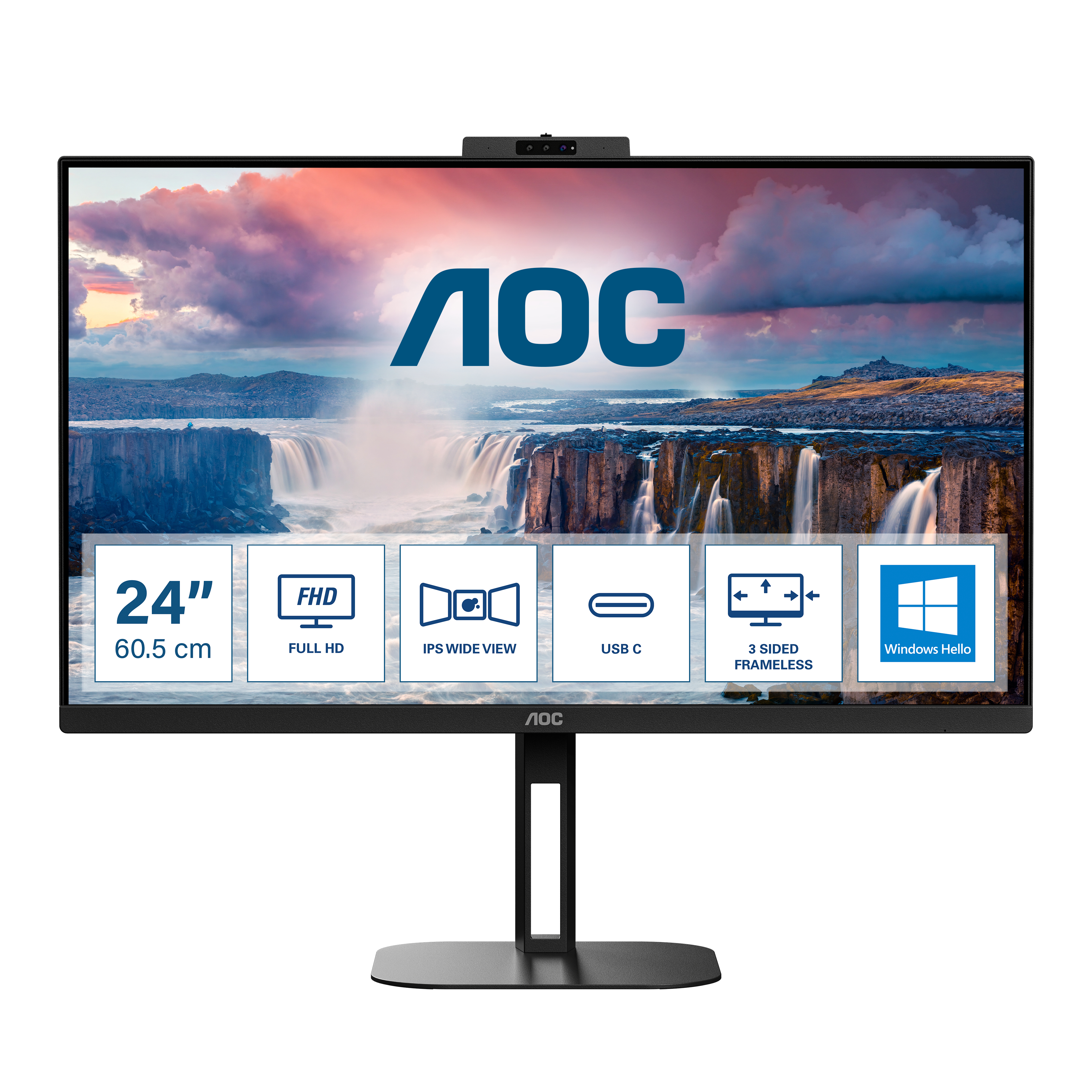 Image of AOC V5 24V5CW/BK Monitor PC 60,5 cm (23.8") 1920 x 1080 Pixel Full HD LED Nero
