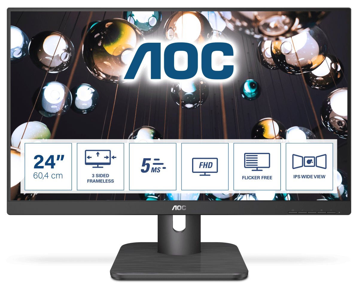 Image of AOC E1 24E1Q Monitor PC 60,5 cm (23.8") 1920 x 1080 Pixel Full HD LED Nero