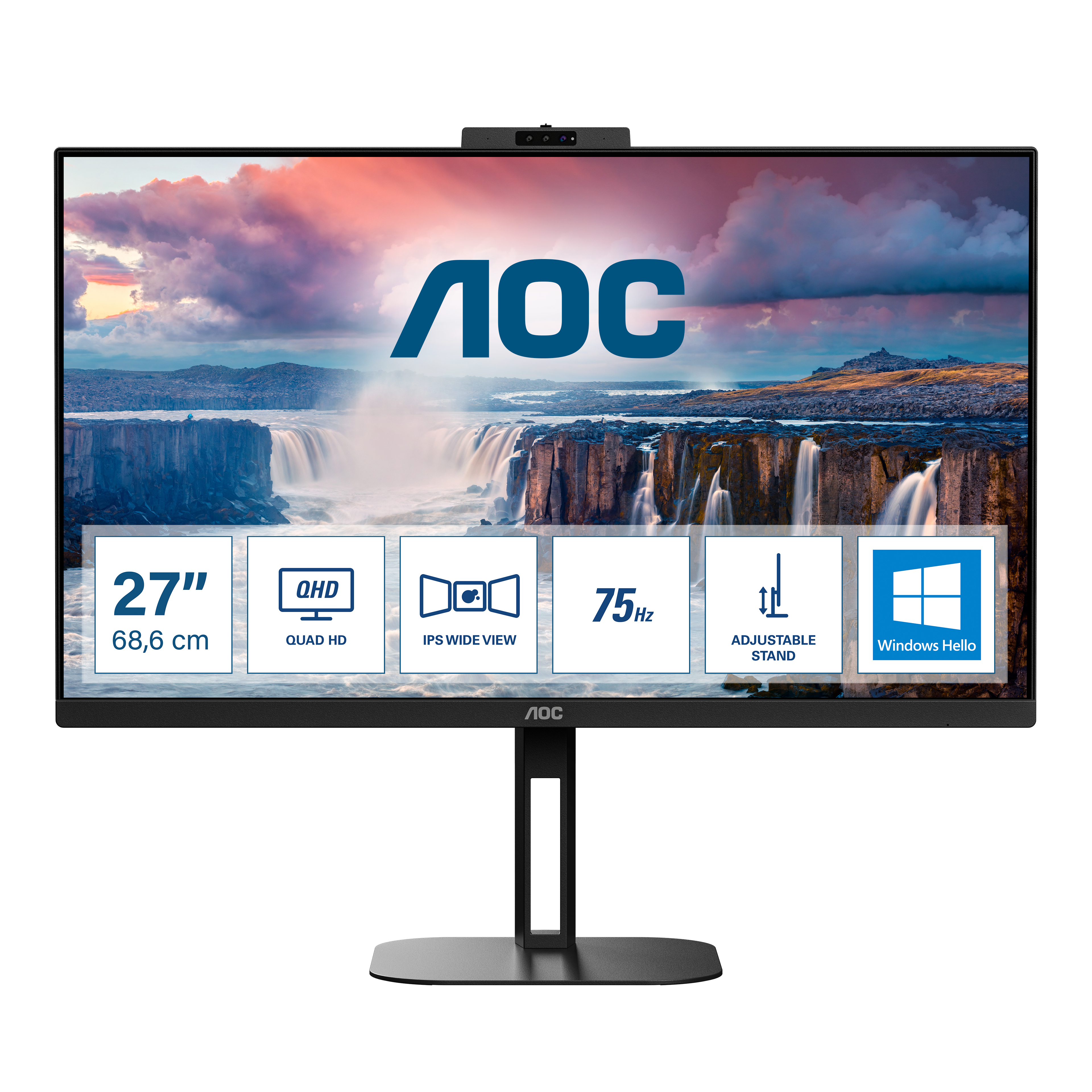 Image of AOC V5 Q27V5CW/BK Monitor PC 68,6 cm (27") 2560 x 1440 Pixel Quad HD LED Nero