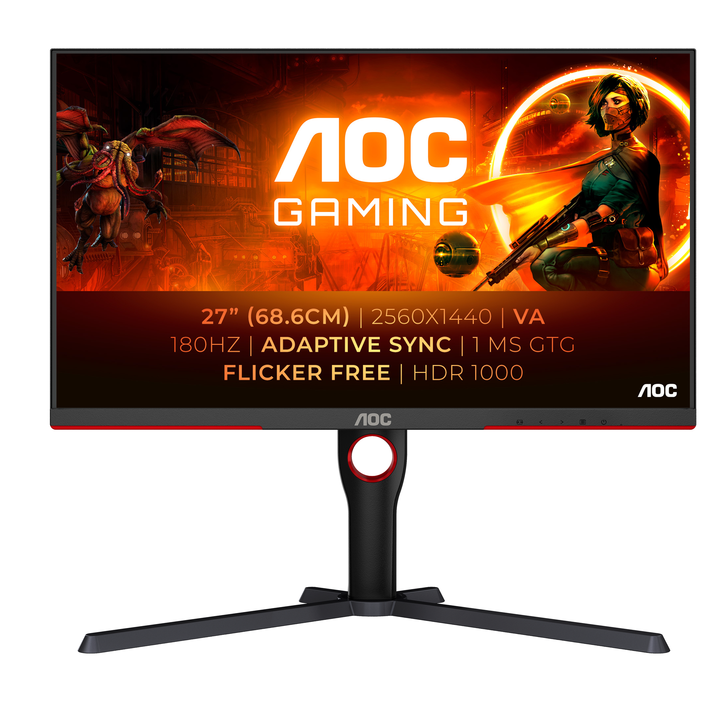 Image of AOC G3 Q27G3XMN/BK Monitor PC 68,6 cm (27") 2560 x 1440 Pixel 2K Ultra HD LED Nero