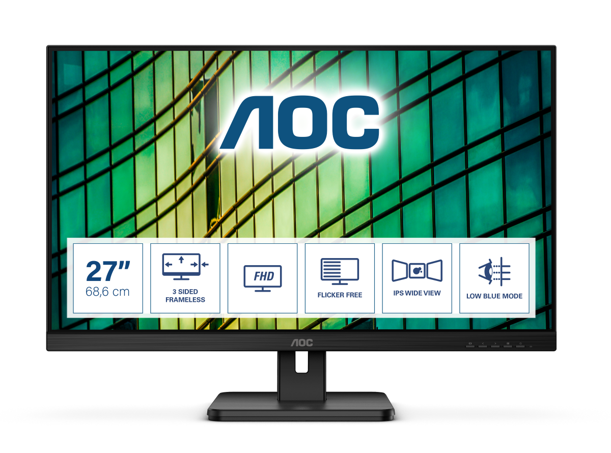 Image of AOC E2 27E2QAE Monitor PC 68,6 cm (27) 1920 x 1080 Pixel Full HD LCD Nero