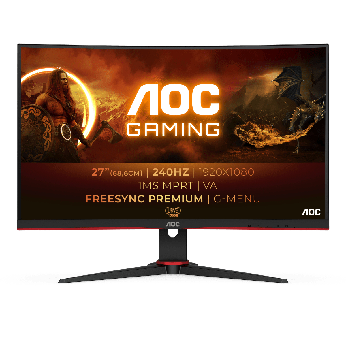 Image of AOC G2 C27G2ZE/BK Monitor PC 68,6 cm (27") 1920 x 1080 Pixel Full HD LED Nero, Rosso