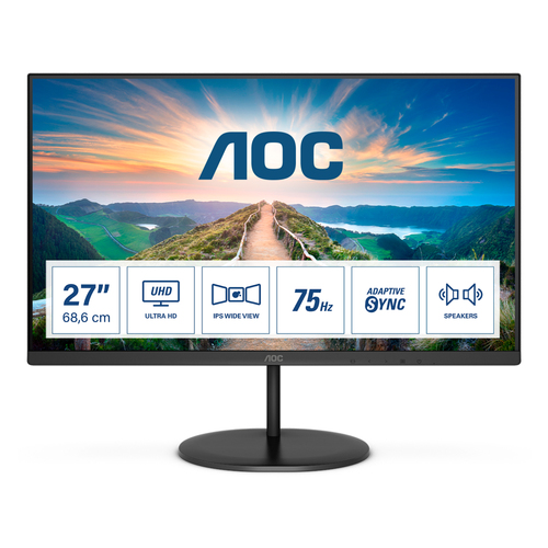 Image of AOC V4 U27V4EA Monitor PC 68,6 cm (27") 3840 x 2160 Pixel 4K Ultra HD LED Nero