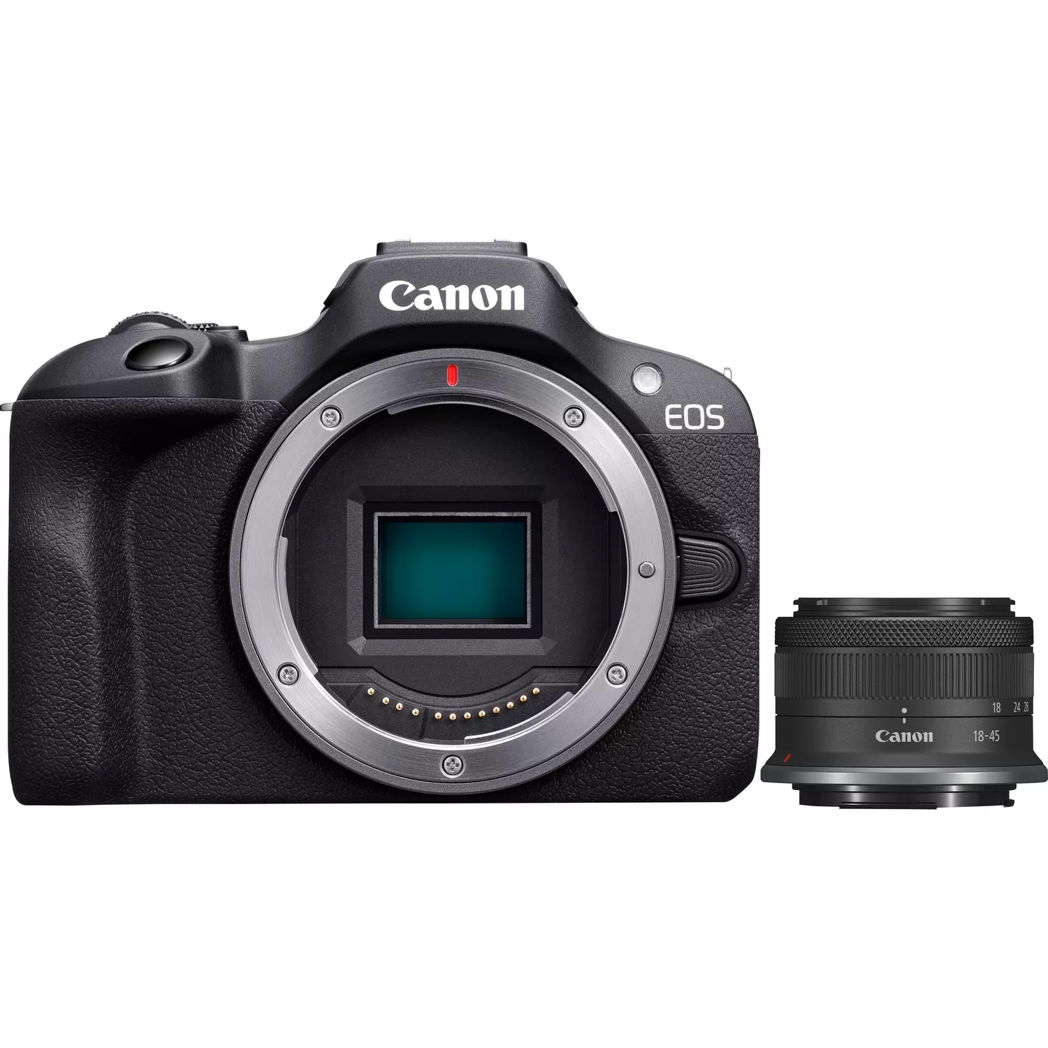 Image of Canon EOS R100 + RF-S 18-45mm F4.5-6.3 IS STM Kit MILC 24,1 MP CMOS 6000 x 4000 Pixel Nero