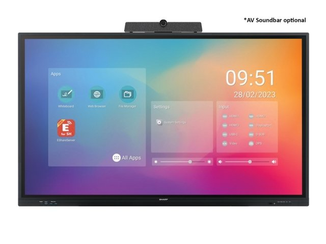 Image of Sharp PN-LC752 Pannello piatto per segnaletica digitale 190,5 cm (75") LCD Wi-Fi 450 cd/m² 4K Ultra HD Nero Touch screen Processore integrato Android 11 16/7