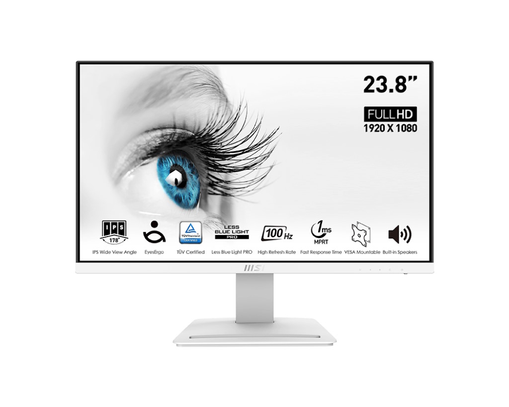 Image of MSI Pro MP243XW Monitor PC 60,5 cm (23.8") 1920 x 1080 Pixel Full HD Bianco