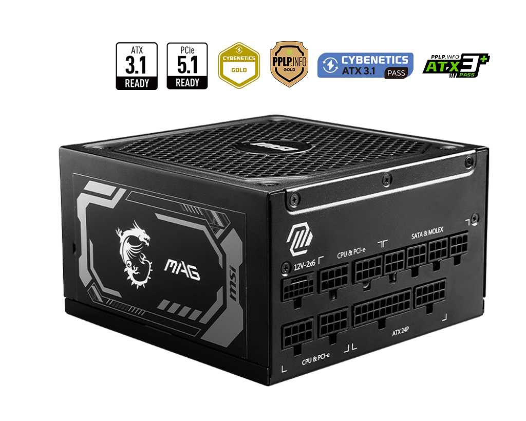 MSI MAG A1000GL PCIE5 alimentatore per computer 1000 W 24-pin ATX ATX Nero