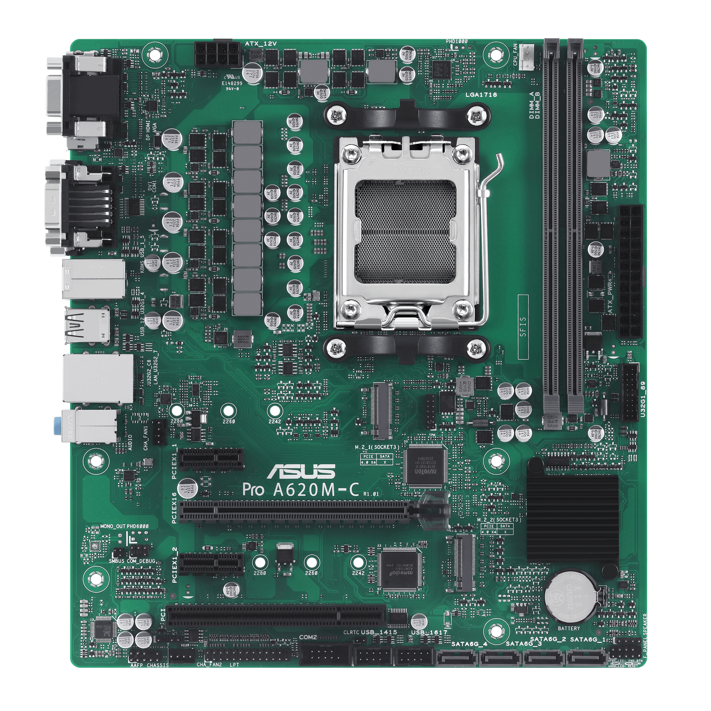Image of ASUS PRO A620M-C-CSM AMD A620 Presa di corrente AM5 micro ATX