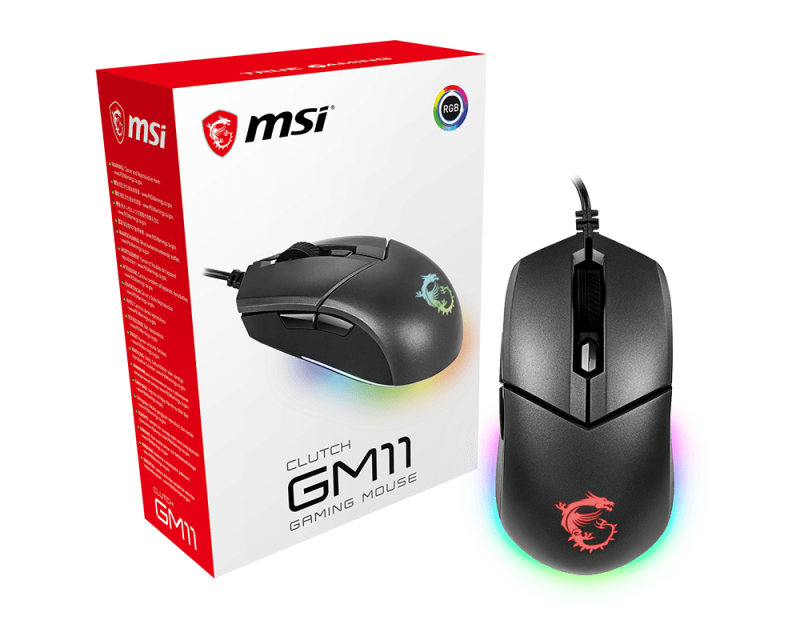 Image of MSI Clutch GM11 mouse Mancino USB tipo A Ottico 5000 DPI