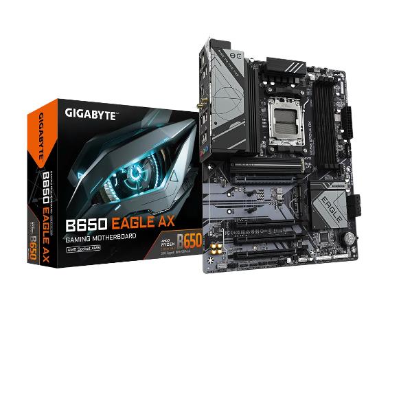 GIGABYTE B650 EAGLE AX Scheda madre - AMD Ryzen serie 9000, VRM a 12+2+2 fasi, fino a 7600 MHz DDR5 (OC), 1xPCIe 5.0 + 2xPCIe 4.0 M.2, LAN GbE, WIFI 6E, USB 3.2 Gen 2