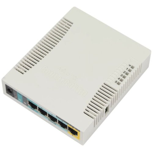 Image of ACCESS POINT MIKROTIK RouterBOARD 951Ui-2HnD 600Mhz CPU,128MB RAM,5xLAN,2.4Ghz 802b/g/n 2x2 2chain wireless int ant,plastic case