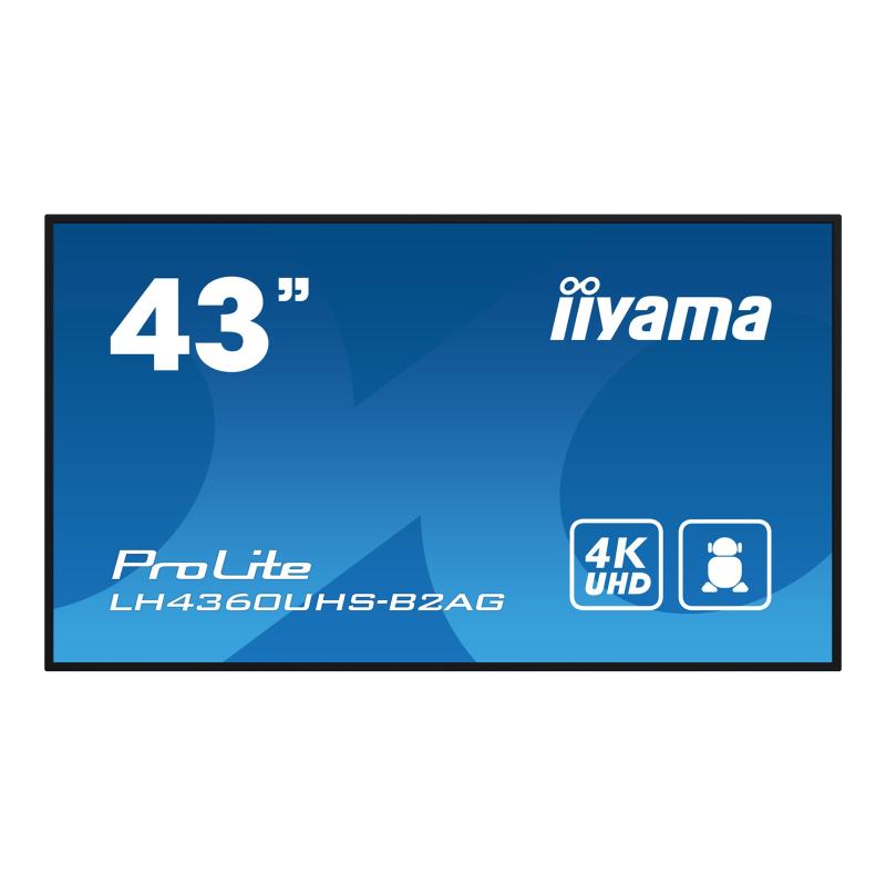 iiyama LH4360UHS-B2AG visualizzatore di messaggi Pannello A digitale 108 cm (42.5") LED Wi-Fi 500 cd/m² 4K Ultra HD Nero Processore integrato Android 11 24/7