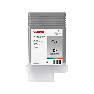 Image of Canon PFI-103PGY Pigment ink tank Photo Grey 130 ml for IPF6100 cartuccia Inkjet 1 pz Originale Grigio per foto