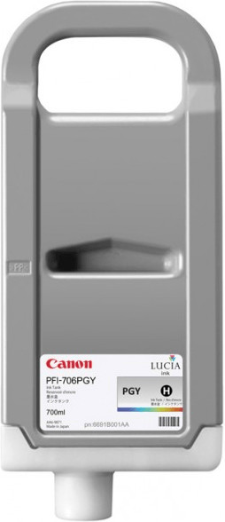 Image of Canon PFI-706 PGY cartuccia Inkjet 1 pz Originale Resa elevata (XL) Grigio per foto