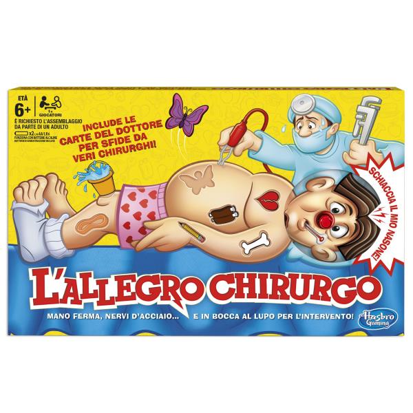 Image of Hasbro Gaming L'Allegro Chirurgo, gioco da tavolo elettronico del dottore, giochi per bambini e bambine, dai 6 anni in su