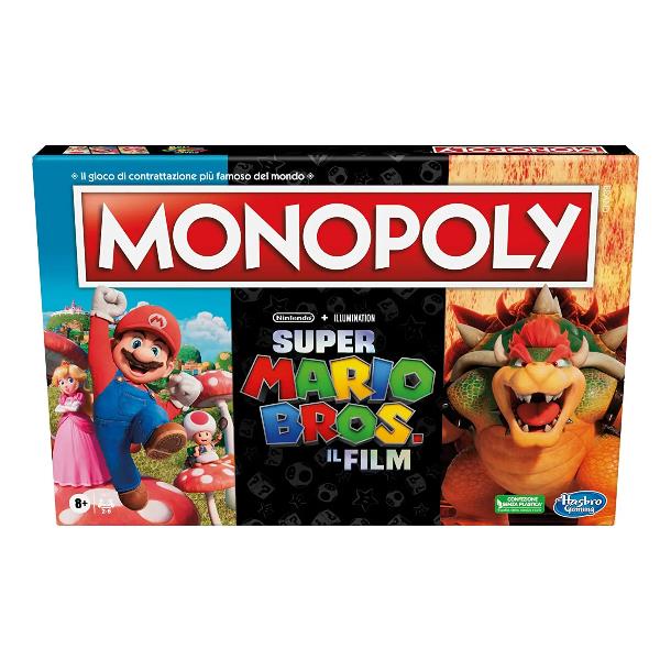 Image of Monopoly - Super Mario Bros Edizione ispirata al film, gioco da tavolo per bambini e bambine, contiene la pedina di Bowser