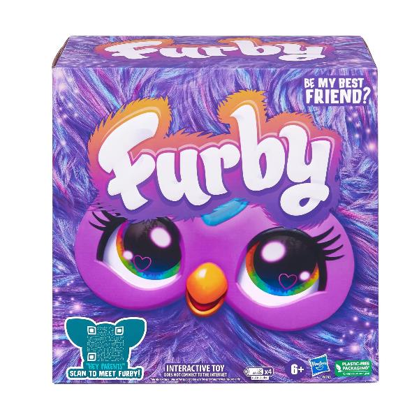 Image of Furby Viola, giocattolo di peluche, con attivazione vocale, 15 accessori di moda, giocattoli interattivi, dai 6 anni in su