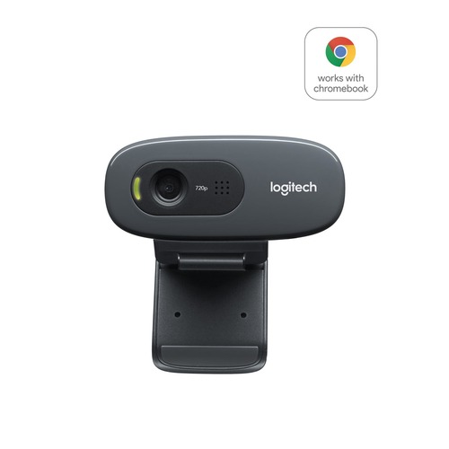 Logitech C270 Webcam HD, HD 720p/30fps, Videochiamate HD Widescreen, Correzione Automatica ‎Luminosità, Microfono Riduzione del Rumore, Skype, FaceTime, Hangouts, ‎WebEx,PC/Mac/Tablet/Chromebook