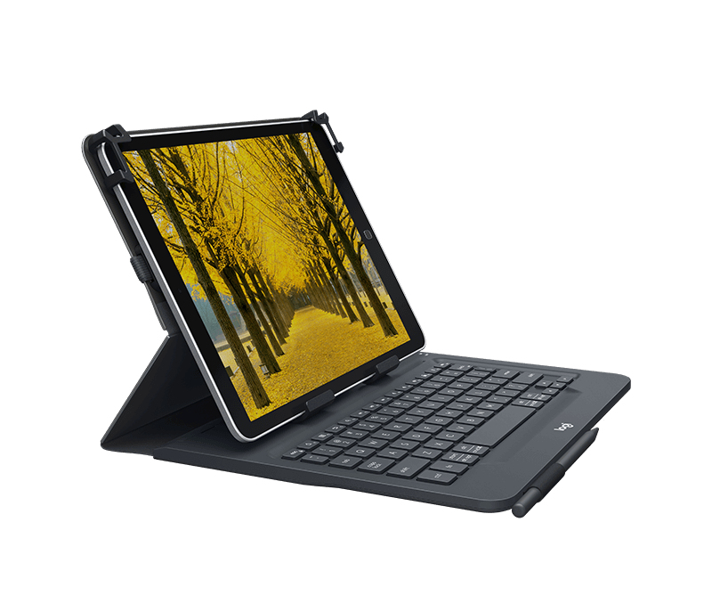Image of Logitech Universal Folio Cover iPad o Tablet con Tastiera Bluetooth Wireless, Per la maggior parte dei tablet da 9-10", iOS, ‎Android, Windows, ‎Italiano Qwerty, Nero