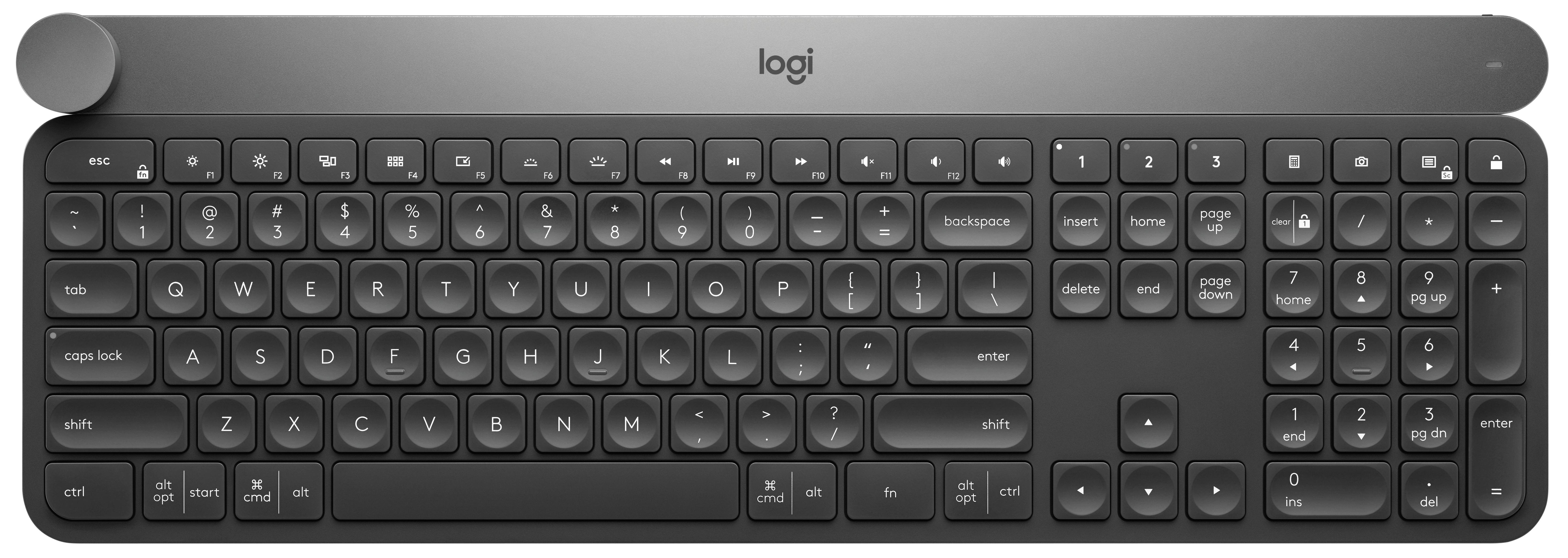 Image of Logitech Craft Advanced keyboard with creative input dial tastiera RF senza fili + Bluetooth QWERTY Italiano Nero, Grigio