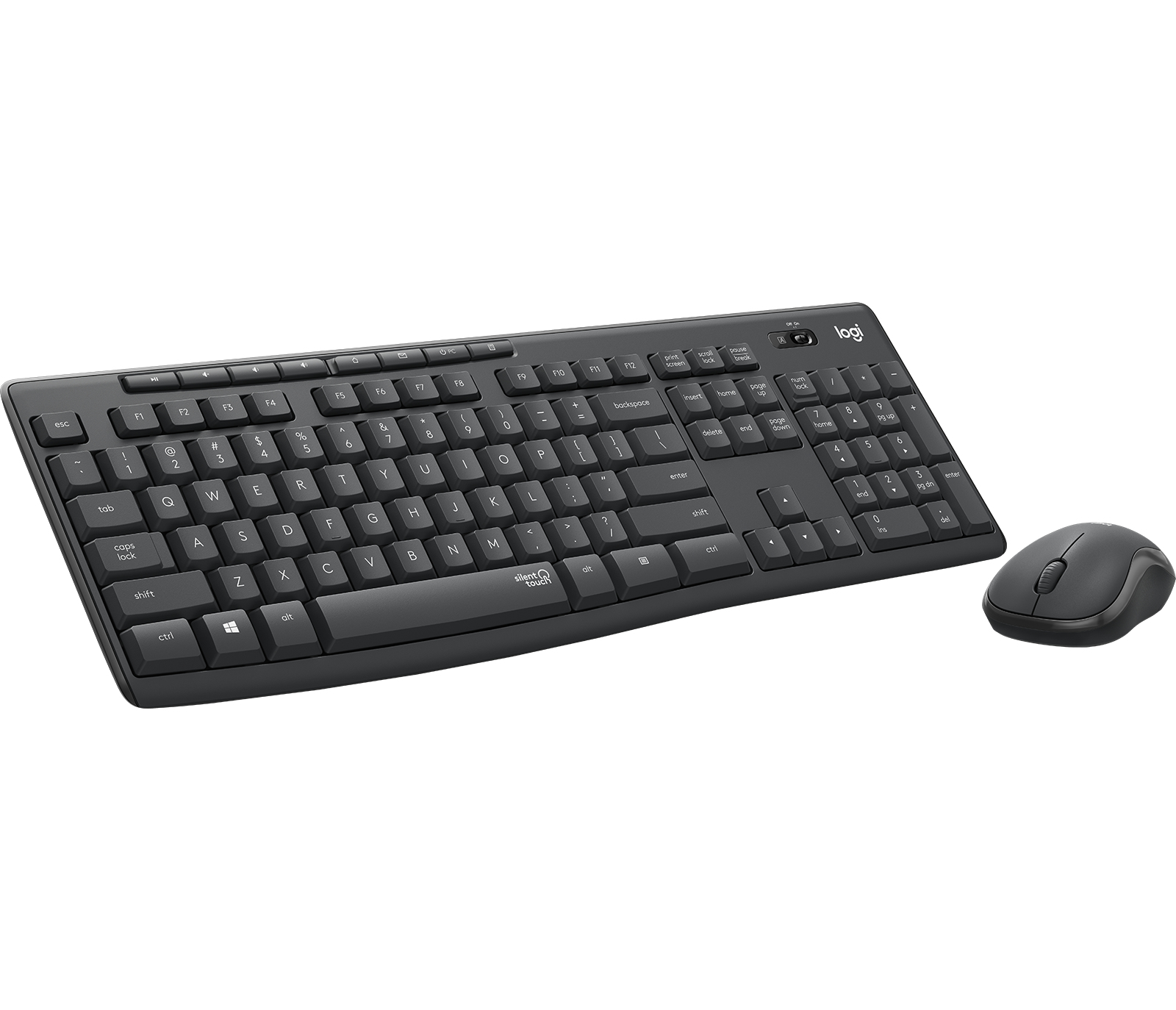 Image of Logitech MK295 Silent Wireless Combo tastiera Mouse incluso USB QWERTY US International Grafite