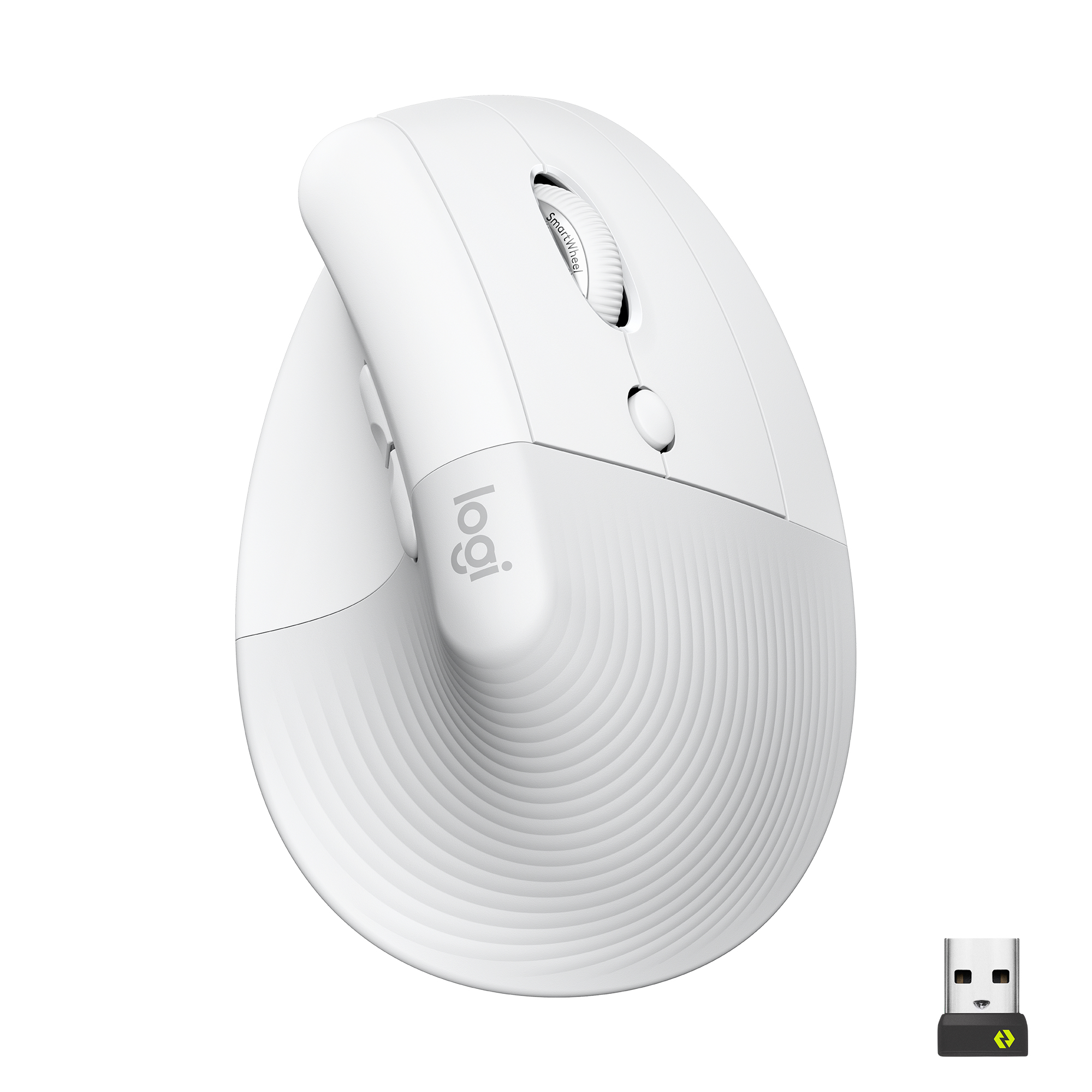Image of Logitech Lift Mouse Ergonomico Verticale, Senza Fili, Ricevitore Bluetooth o Logi Bolt USB, Clic Silenziosi, 4 Tasti, Compatibile con Windows / macOS / iPadOS, Laptop, PC. Bianco