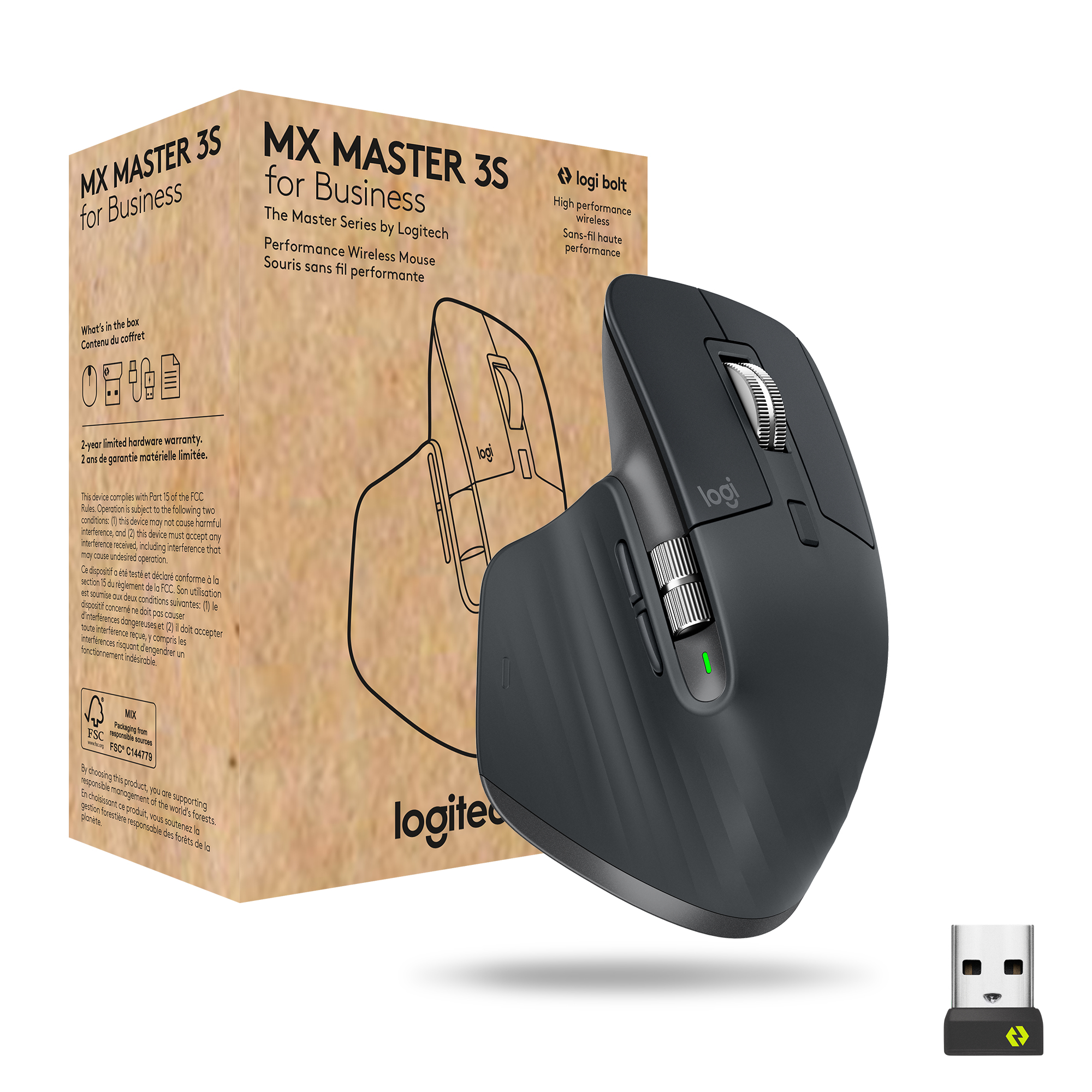 Image of Logitech MX Master 3s for Business mouse Mano destra RF senza fili + Bluetooth Laser 8000 DPI