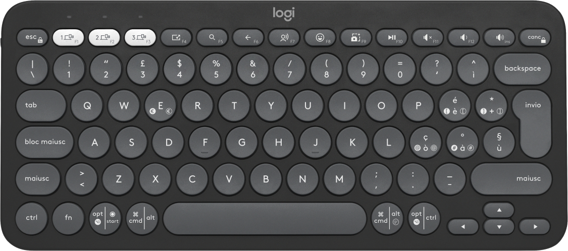 Image of Logitech Pebble Keys 2 K380s tastiera RF senza fili + Bluetooth QWERTY Italiano Grafite