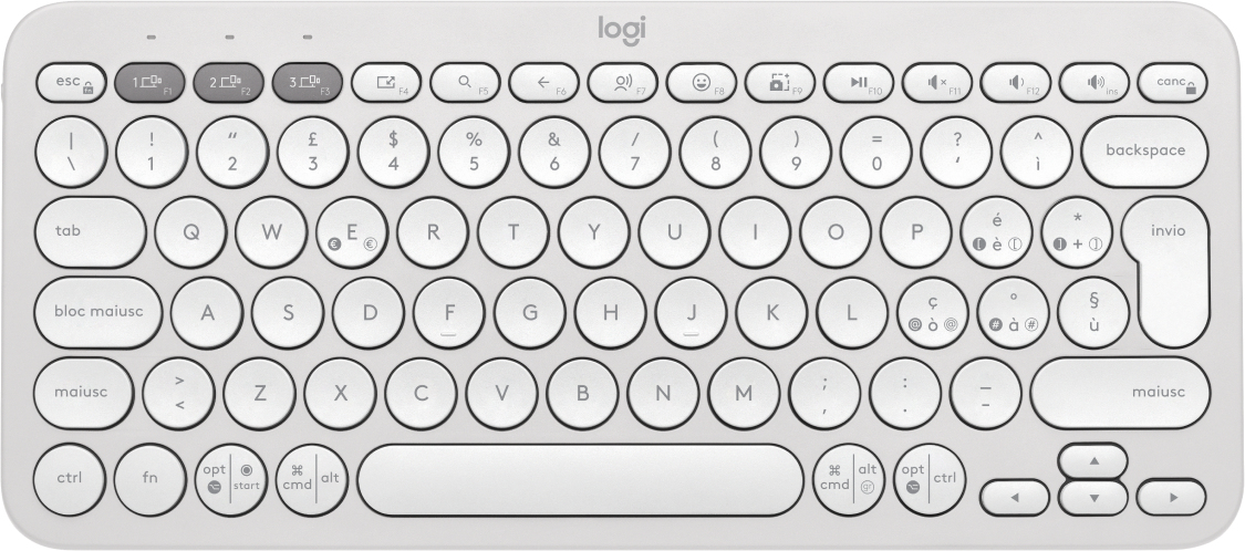 Image of Logitech Pebble Keys 2 K380s tastiera RF senza fili + Bluetooth QWERTY Italiano Bianco