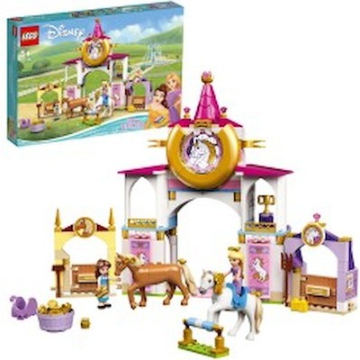Image of LEGO Disney Princess 43195 Le Scuderie Reali di Belle e Rapunzel, Set da Costruzione con Cavallo Giocattolo e Mini Bamboline