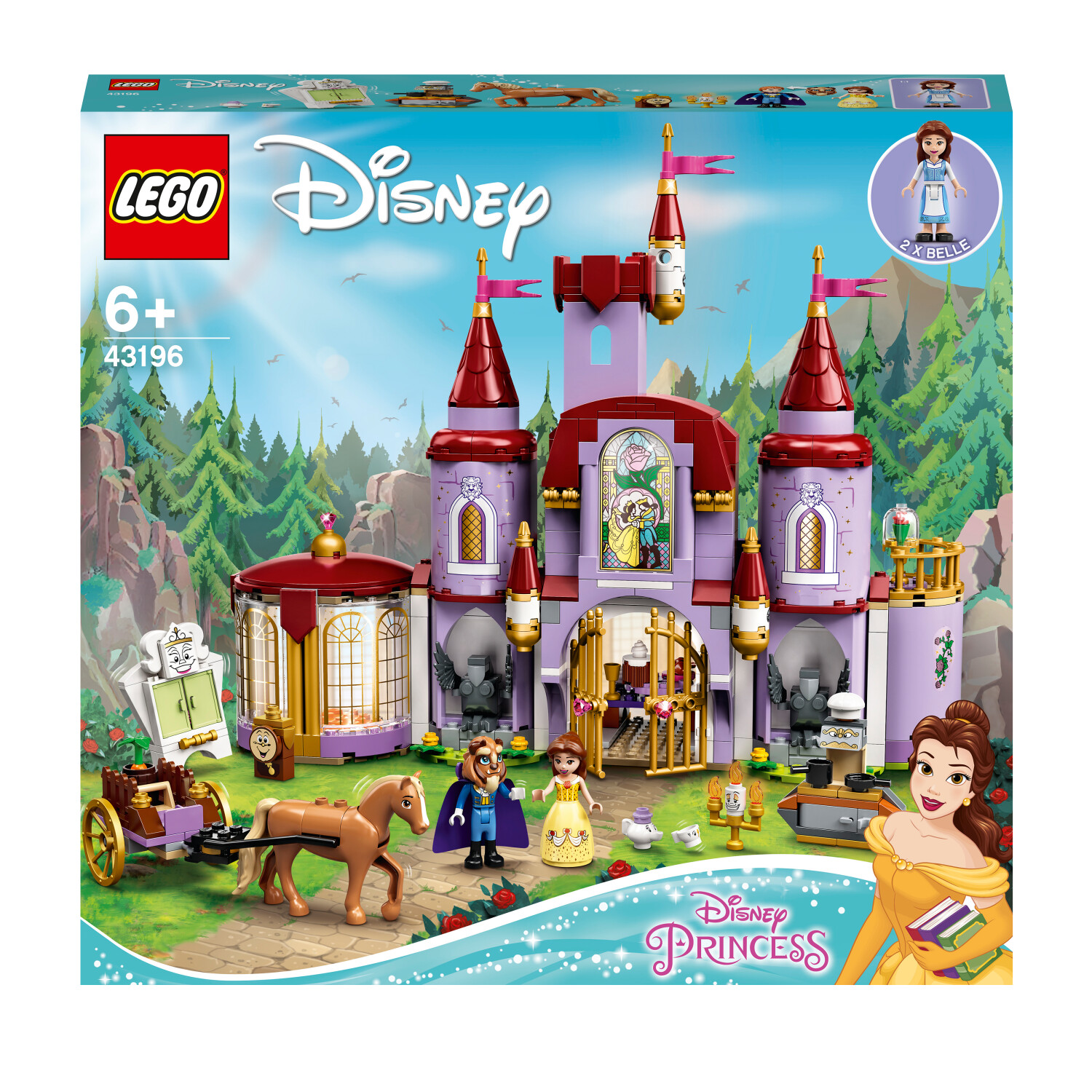Image of LEGO Disney Princess 43196 Il Castello di Belle e della Bestia, Set delle Principesse con 3 Mini Bamboline