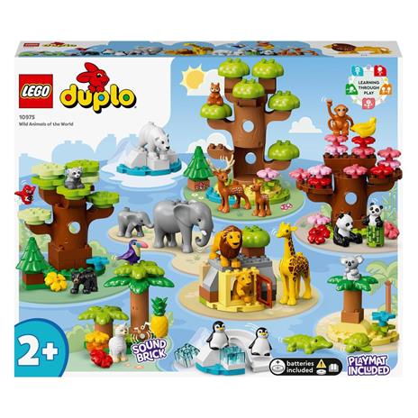 Image of LEGO DUPLO 10975 Animali del Mondo, Tappetino da Gioco con Leone Giocattolo e Mattoncino con Suoni, Giochi per Bambini