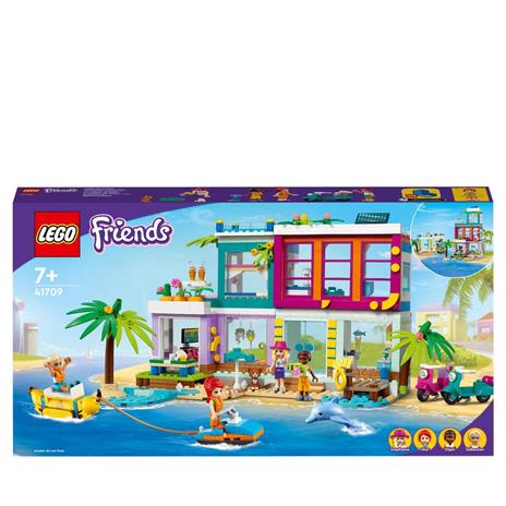Image of LEGO Friends 41709 Casa delle Vacanze sulla Spiaggia, con Piscina e Mini Bamboline Mia, Costruzioni per Bambini di 7+ Anni