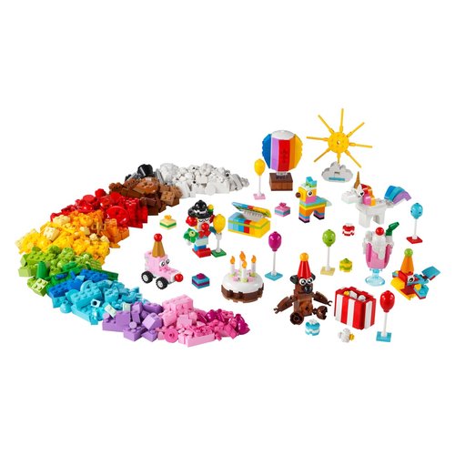 Image of LEGO Classic 11029 Party Box Creativa, Giochi per Bambini 5+ da Condividere in Famiglia con 12 Mini-Costruzioni in Mattoncini