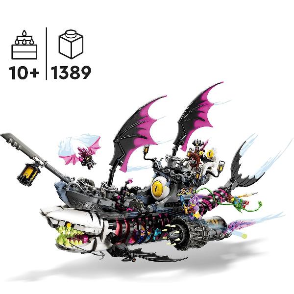 Image of LEGO DREAMZzz 71469 Nave-Squalo Nightmare, Nave Pirata Giocattolo da Costruire in 2 Modi con Minifigure, Giochi per Bambini