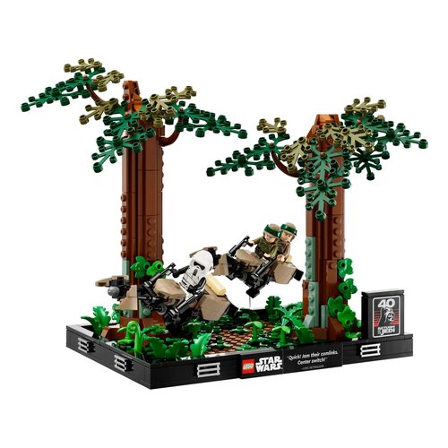 Image of LEGO 75353 Star Wars Diorama Inseguimento con lo Speeder su Endor con Luke Skywalker, Principessa Leia e Scout Trooper