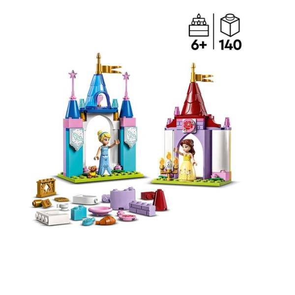 Image of Salvato in 4 liste dei desideri LEGO Disney Princess 43219 Castelli Creativi, Set con Castello Giocattolo, Belle e Cenerentola, Giochi da Viaggio per Bambini