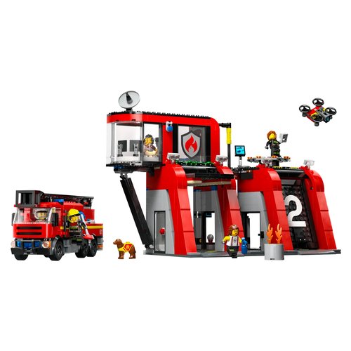 Image of Costruzioni LEGO 60414 CITY FIRE Caserma dei Pompieri e Autopompa