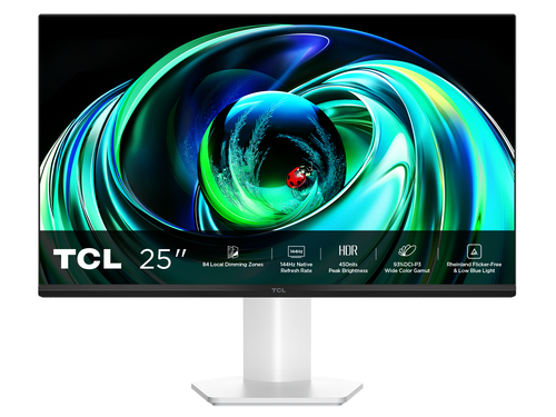 TCL MONITOR GAMING 24,5 mLED IPS 16:9 FHD 5MS 144hz 450 CDM, miniLED Direct-84, 99 sRGB, VGA/HDMI, BIANCO