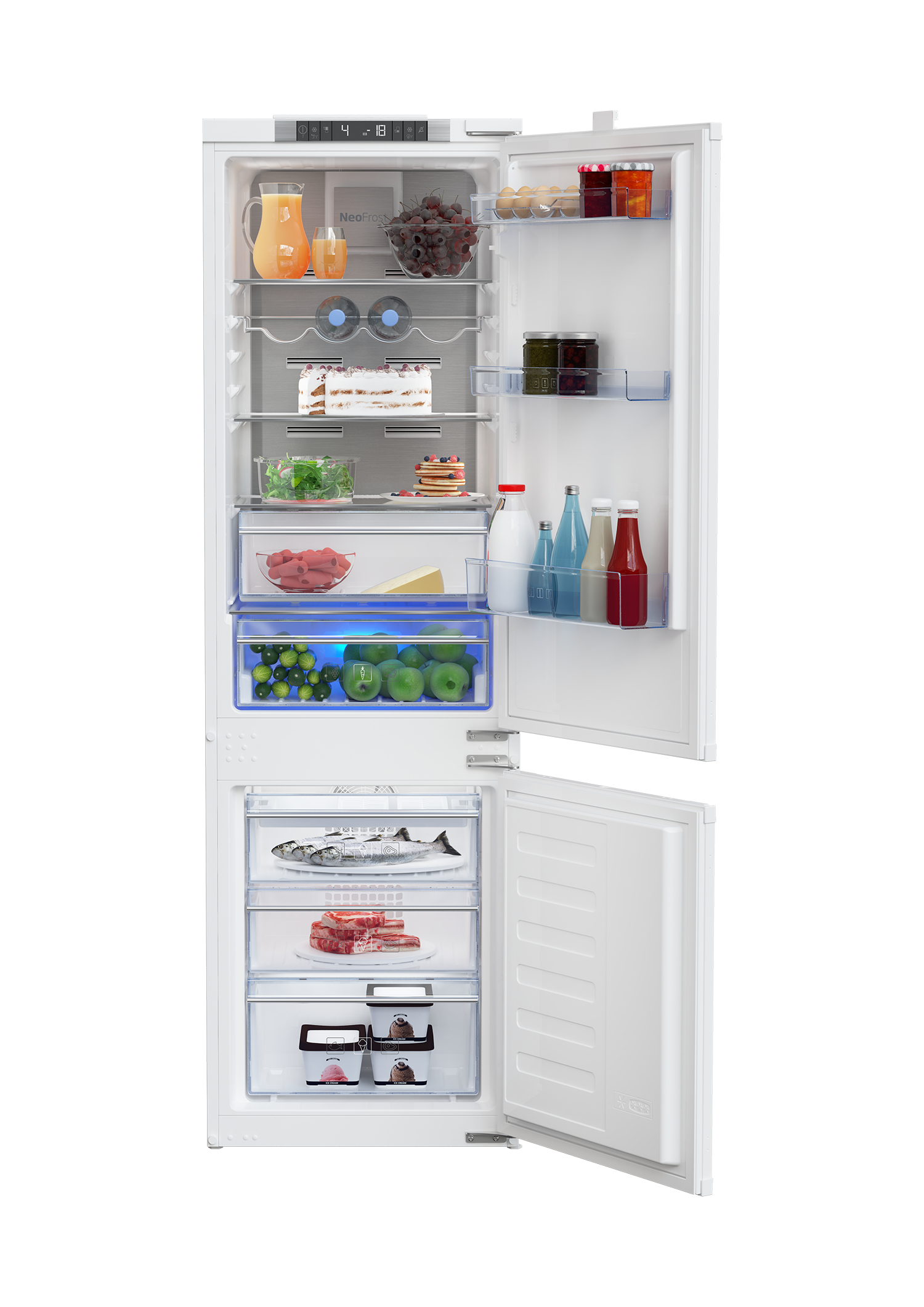 Image of Beko BCNA275E4SN frigorifero con congelatore Da incasso 254 L E Bianco