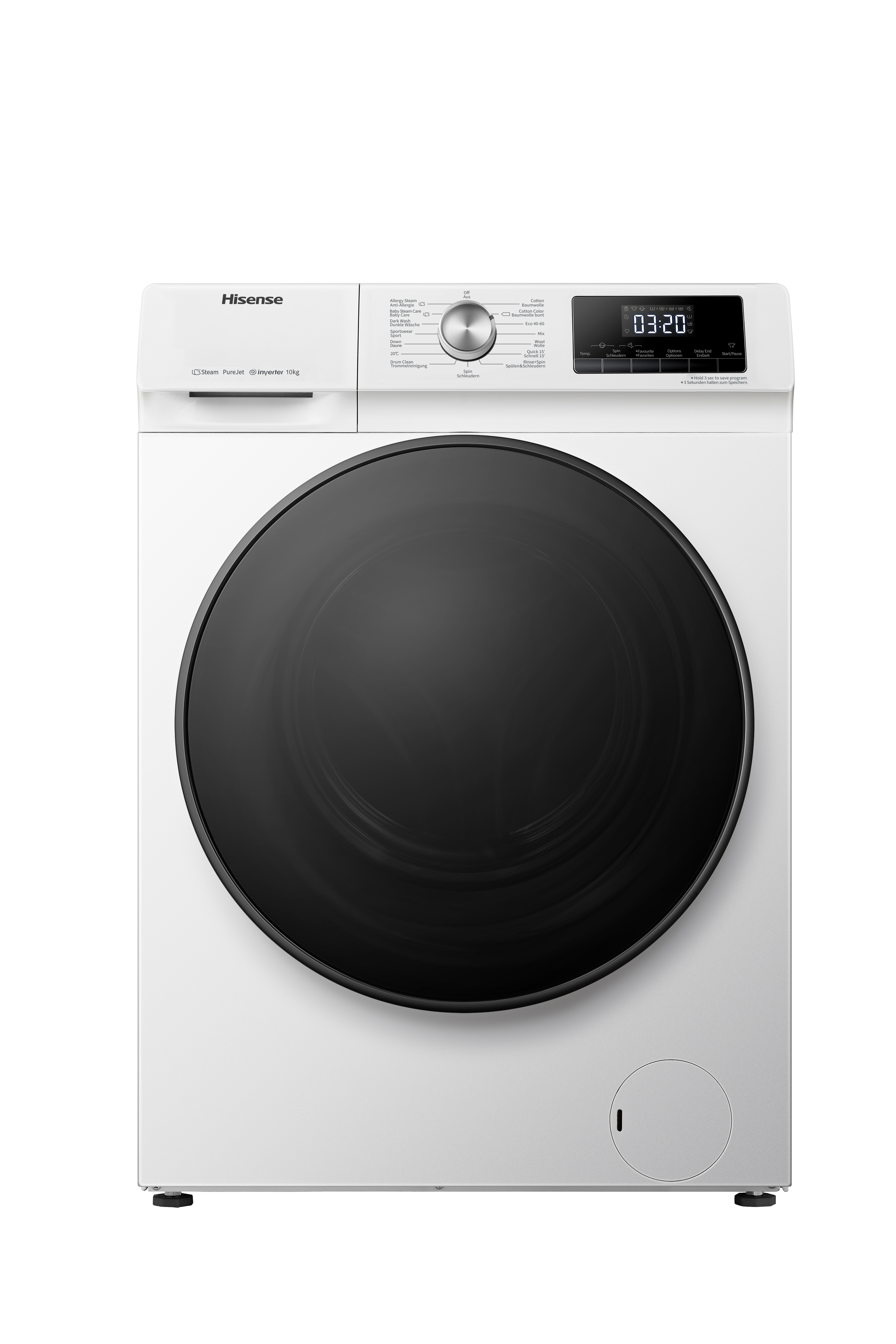 Image of Hisense WFQA1014EVJM lavatrice Caricamento frontale 10 kg 1400 Giri/min Bianco