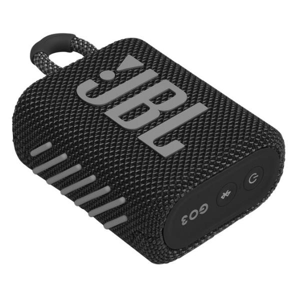 Image of JBL GO 3 BLACK Speaker portatile waterproof e dustproof con connettività wireless Bluetooth e batterie ricaricabili integrate