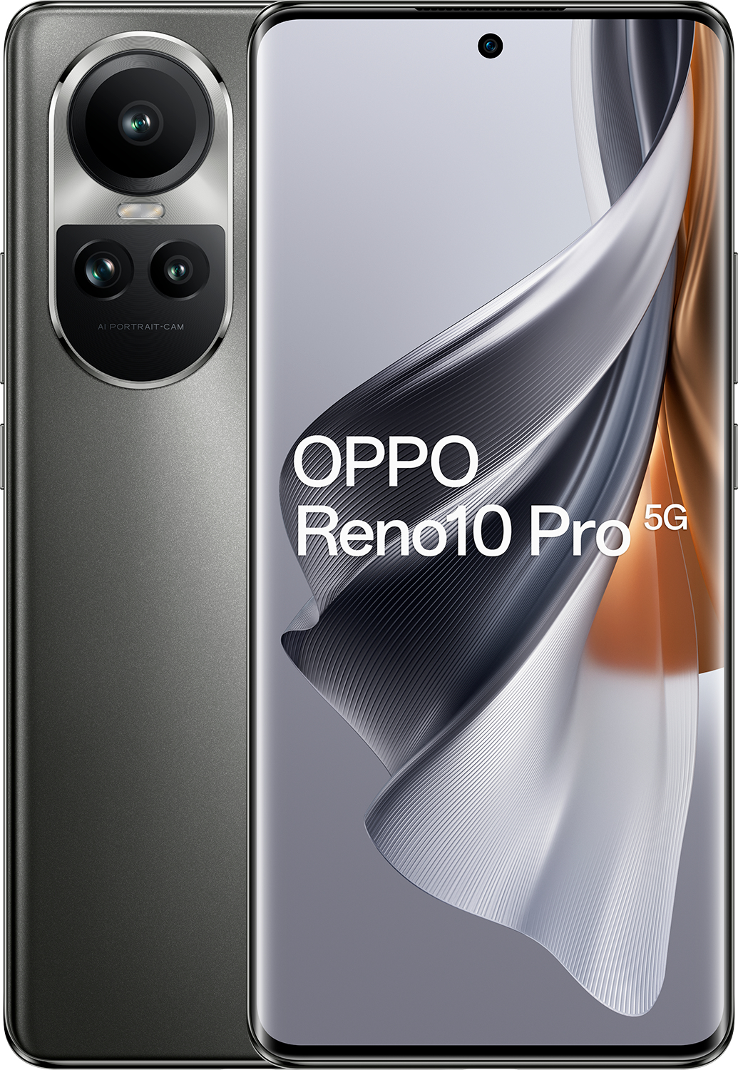 Image of OPPO Reno 10 PRO Smartphone 5G, AI Tripla fotocamera 50+32+8MP, Selfie 32MP, Display 6.7" 120HZ AMOLED, 4600 mAh, RAM 12GB (Esp.24GB) + ROM 256GB, [Versione Italia], Colore Silvery Grey